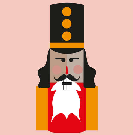 Christmas Nutcracker Vector drawing on a light colour backgroundのイラスト素材