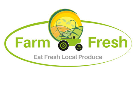 Eat Local produce fresh from farm to fork vector illustration on a white background - Sustainable local food conceptのイラスト素材