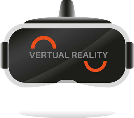 Virtual Reality VR consept vector illustrator with VR gogglesのイラスト素材
