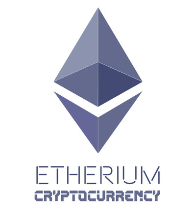 Etherium Cryptocurrency vector Illustration on a white backgroundのイラスト素材