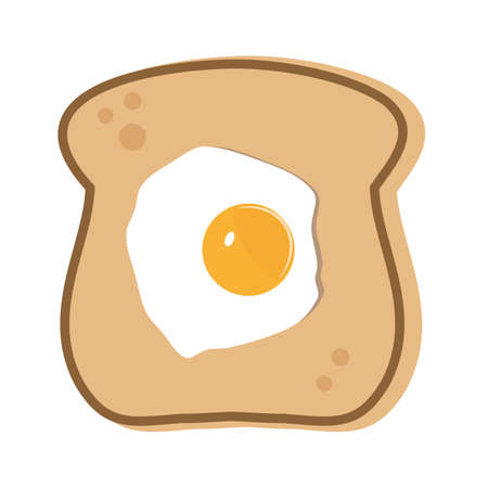 Egg on toast slice vector illustration on a white backgroundのイラスト素材