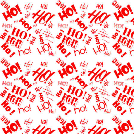 HO! HO! HO! handwritten seamless repeteing vector pattern - festive christmas holiday design for wrapping paper, cards, banners and posters etc. - Editable vector EPSのイラスト素材