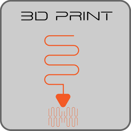 3D Printer flat vector illustration on a white backgroundのイラスト素材