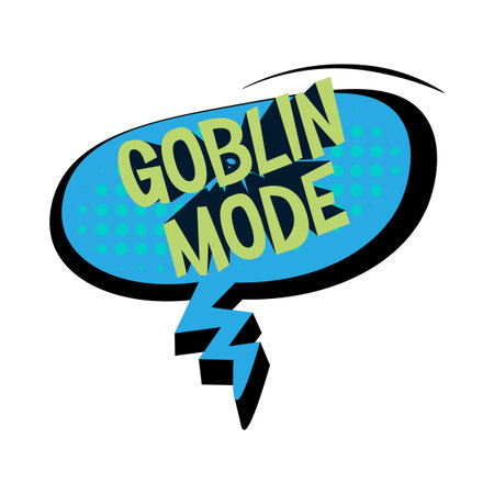 Goblin Mode Comic halftone 3D vector Illustration.のイラスト素材