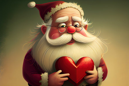 Colourful Santa Claus Christmas Love - Generative AI Illustrationの素材