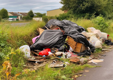 Illegal Fly Tipping - Generative AI Illustrationの素材