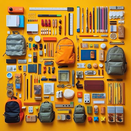 Back to School Supplies - Generative AI Illustrationの素材