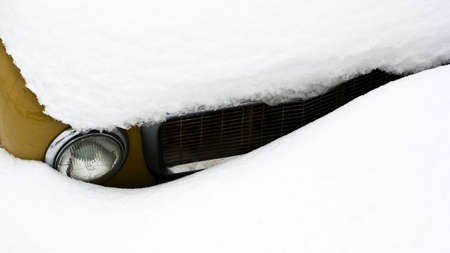 carfront in snow