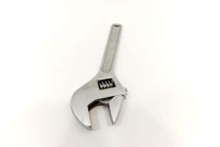 closeup of a wrench isolated on white
