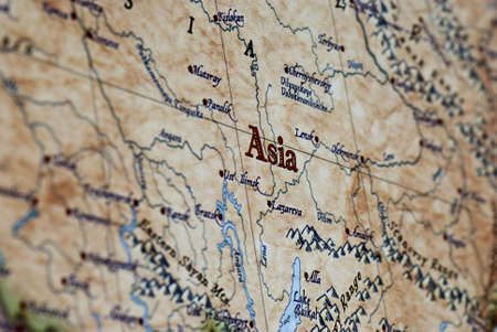 a close up of the word Asia on a mapの写真素材