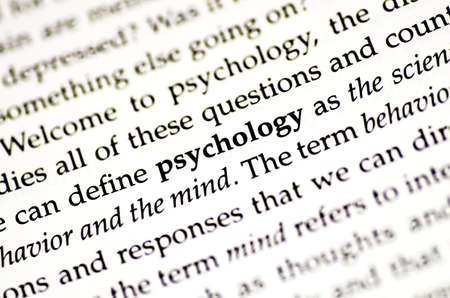 a closeup of the word psychology in a bookの写真素材