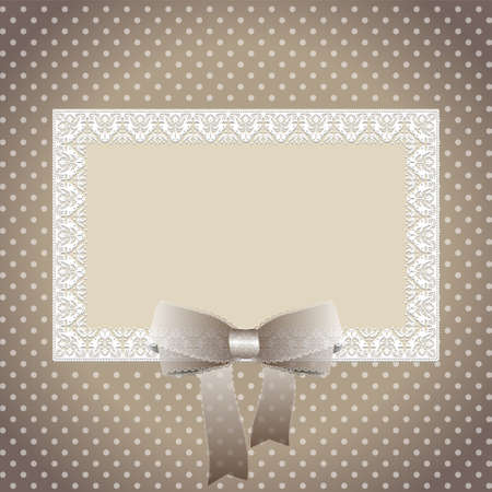 laced crafted card with ribbons and lace のイラスト素材
