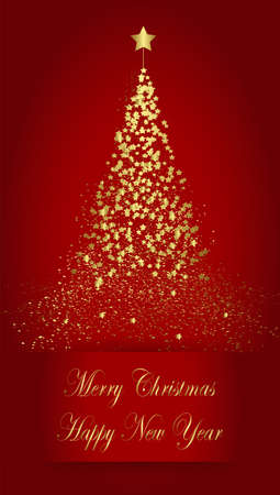 happy new year and merry christmasのイラスト素材