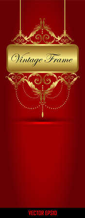 vintage gold frameのイラスト素材