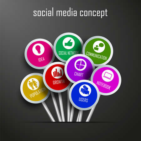social media conceptのイラスト素材