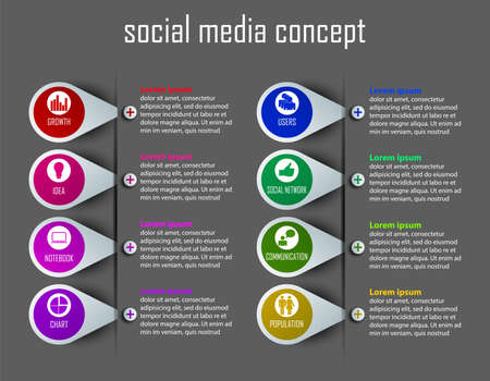 social media conceptのイラスト素材