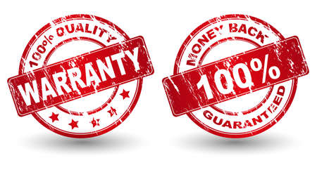 Vector money back guarantee and Warranty sign, labelのイラスト素材