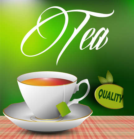 An example of a cup of tea on the table  eps 10 vectorのイラスト素材