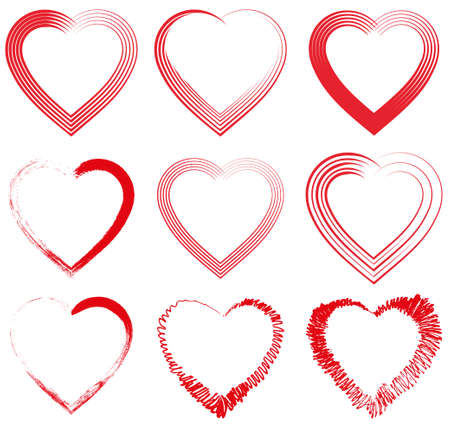 Collection of red heartsのイラスト素材