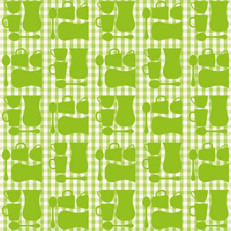 Cups, mugs, tea cups and teaspoons のイラスト素材