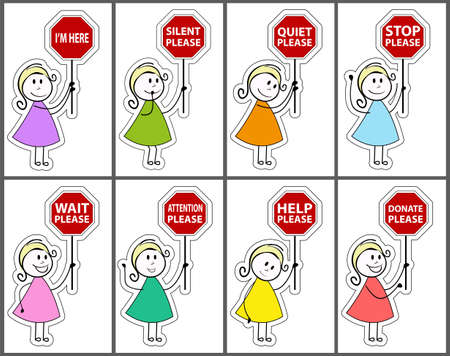 Signs and daughter cartoonのイラスト素材