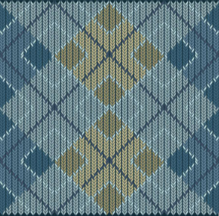 Vector Seamless Argyle Sweater Background, Detailedのイラスト素材