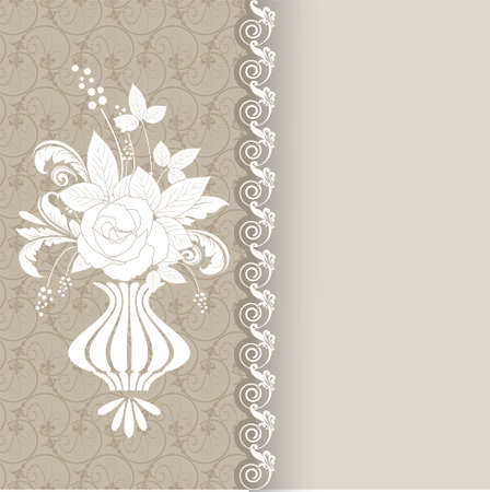 greeting card with a floral patternのイラスト素材