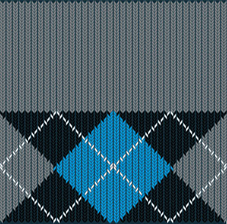 Vector Seamless Argyle Sweater Background, Detailedのイラスト素材
