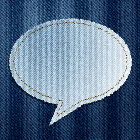 denim cut, stitched speech bubbleのイラスト素材