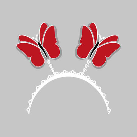 cute red butterfly crownのイラスト素材