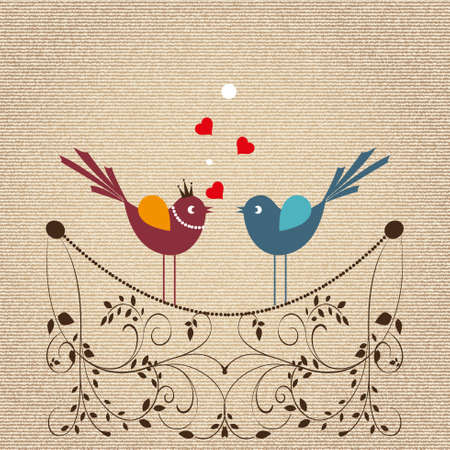 Cute cartoon birdsのイラスト素材