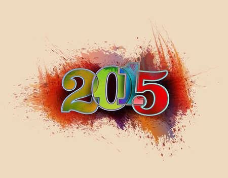 fall colors with 2015のイラスト素材