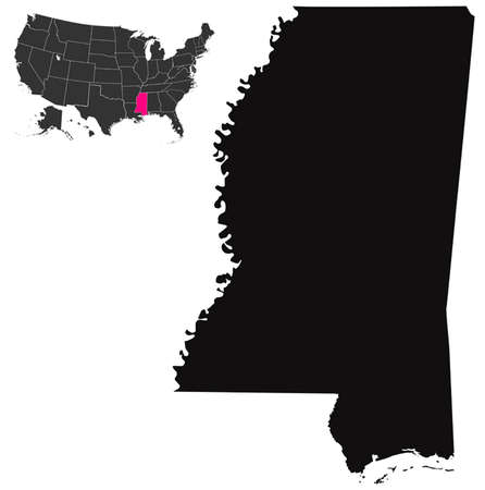 Mississippi mapのイラスト素材
