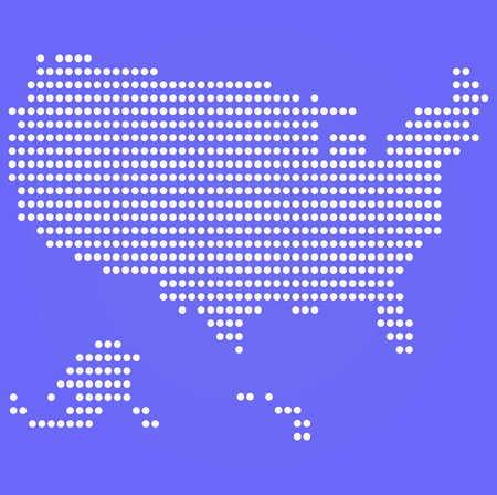 Dotted USA map on blue のイラスト素材