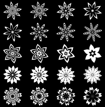 Set of Vectorized Flowersのイラスト素材