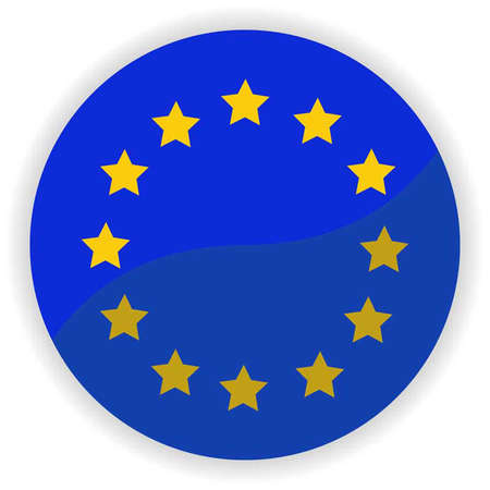 Vector - Europe Flag Glossy Button のイラスト素材