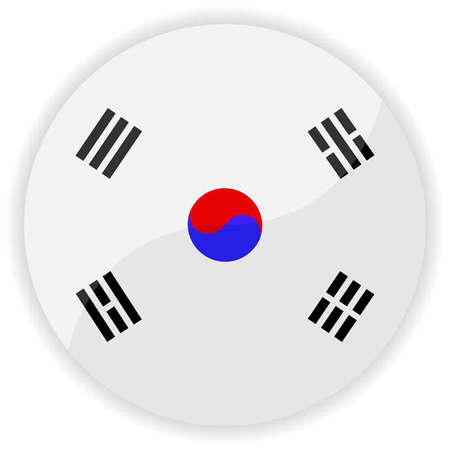 South Korea flag button のイラスト素材