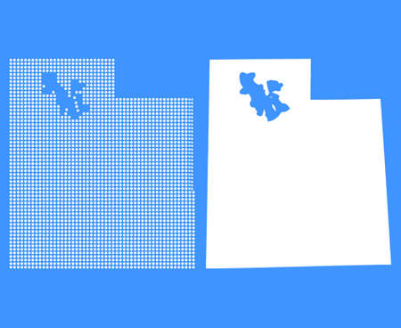 Dotted and Silhouette Utah mapのイラスト素材