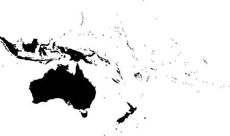 Oceania map separated on the countriesのイラスト素材