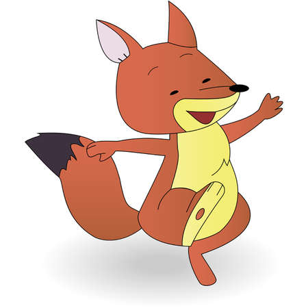 Vector image of smiling orange cartoon foxのイラスト素材