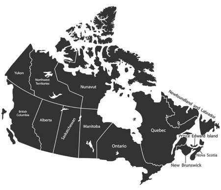 Detailed vector map of Canadaのイラスト素材