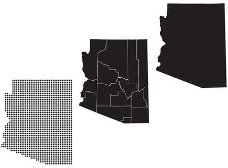 Dotted and Silhouette State of Arizona mapのイラスト素材