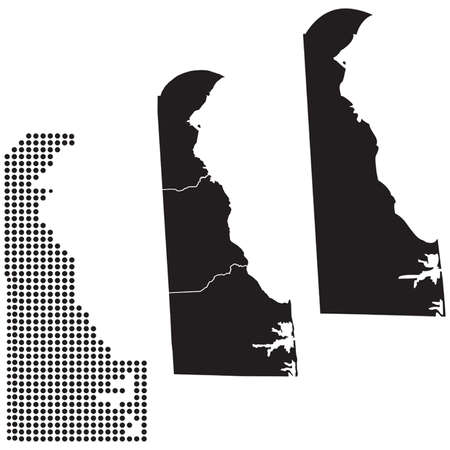 Dotted and Silhouette State of Delaware mapのイラスト素材