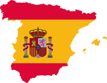 Map and flag of Spainのイラスト素材