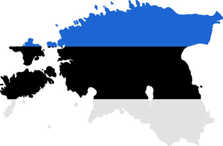 Map and flag of Estoniaのイラスト素材