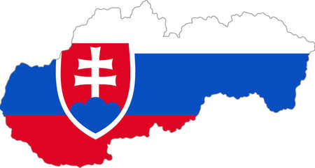 Map and flag of Slovakiaのイラスト素材