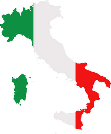 Map and flag of Italyのイラスト素材