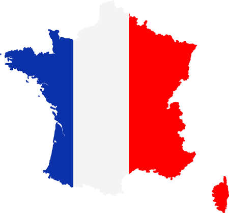 Map and flag of Franceのイラスト素材