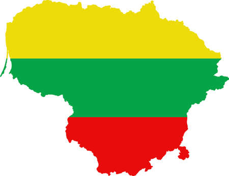 Map and flag of Lithuaniaのイラスト素材