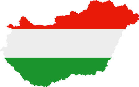 Map and flag of Hungaryのイラスト素材